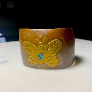 Bohemian Butterfly Copper Cuff Bracelet
